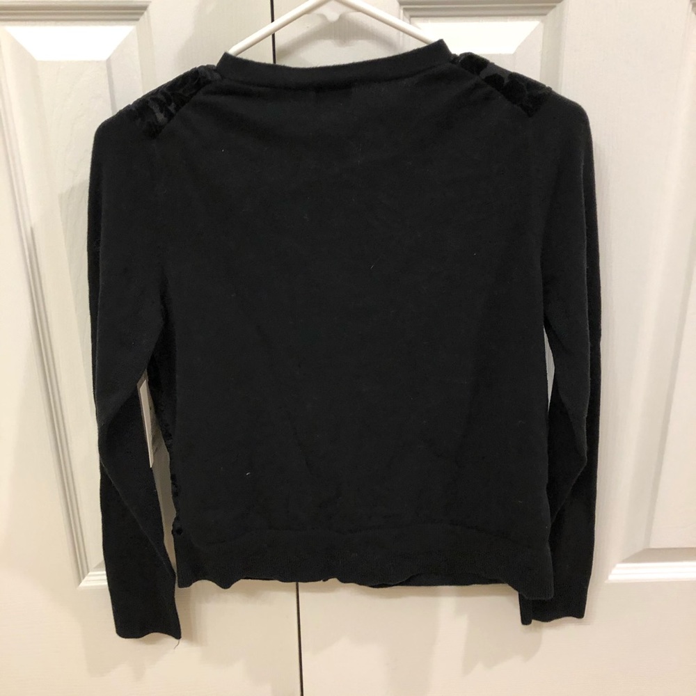 NWT black cardigan with velvet(y) design! - Picture 5 of 5